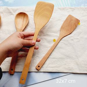 Natural Beech <b>Wooden</b> <b>Spoon</b> <b>Cooking</b> Reusable Multifunctional Food Grade Kitchen Tool Long Handle From Vietnam - Product Image 4