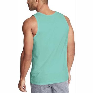 Men's Mint <b>Green</b> O-Neck Solid Knitted Casual Tank <b>Top</b> Plain Dyed Breathable <b>Vest</b> - Product Image 2