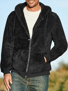 Men's Sherpa Fleece <b>Hoodie</b> Winter Warm <b>Teddy</b> Pullover Sweatshirt Custom Men's <b>Teddy</b> Fleece <b>Hoodie</b> Oversized Sherpa Sweatshirt - Product Image 2