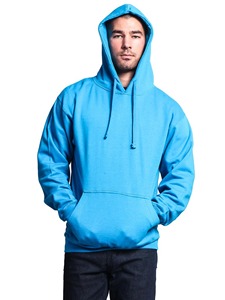 Sweat-shirt à capuche en molleton bleu pour homme, coupe classique, couleur unie, poche, décontracté, tricoté, automne, 100% coton, manches longues - Product Image 4