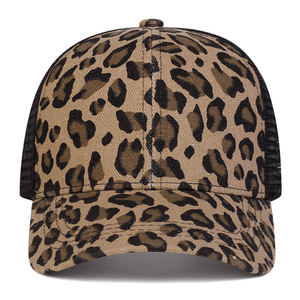 OEM 2026 Custom High-Quality Wholesale Adjustable Baseball Cap Cotton <b>Leopard</b> <b>Print</b> Mesh Trucker <b>Hat</b> Made by TRIOTAKE INDUSTRY - Product Image 5