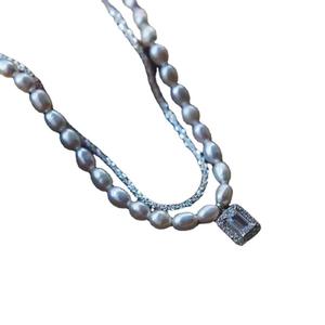 Collar de Perlas de Agua Dulce Naturales Vintage en Forma de Arroz de 5-6 mm, Estilo Lujoso y Resistente, para Cadena Xiaomi, para Clavícula o Nicho - Product Image 5