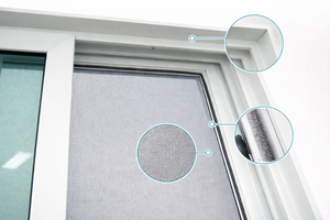 Ventana Corredera Doble de PVC HOFFEN PLUS 120x110cm Blanca con Malla de Fibra de Vidrio, Plegable, Insonorizada, Impermeable, Resistente al Viento y Térmica - Product Image 3