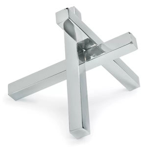 Escultura Geométrica Moderna Plateada, Decoración Abstracta de Metal Entrelazado para Mesa, Escritorio o Estante, Obra de Arte Hecha a Mano - Product Image 1