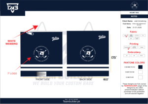 Sac de casque de hockey rembourré TEAM BUILDER, design personnalisé, pour jeunes et juniors, en tissu Cordura, fermeture éclair en nylon, durable - Product Image 3