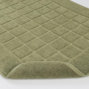Green Rectangle Bath <b>Mats</b> <b>Set</b> of 2 Cotton Tufted Non-Slip Rubber Backing Classic Geometric Pattern Home Use - Product Image 2