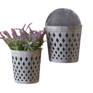 Macetero de pared de metal galvanizado estilo rústico, maceteros colgantes para plantas suculentas y hierbas, acabado vintage envejecido. - Product Image 4