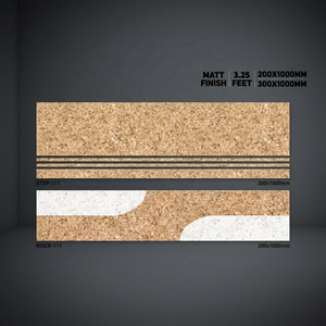 Vistaar Finition mate 1000x300mm Carreaux antidérapants en porcelaine pour marches d'escalier Plancher en céramique à bande de roulement noire - Product Image 6