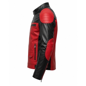เสื้อแจ็คเก็ตหนังผู้ชายสไตล์สตรีทแวร์ลำลอง แบบ Biker ซิปยาวเต็มตัว มีกระเป๋าหน้าอก เย็บอย่างทนทาน ขายส่ง รับออกแบบตามสั่ง - Product Image 6