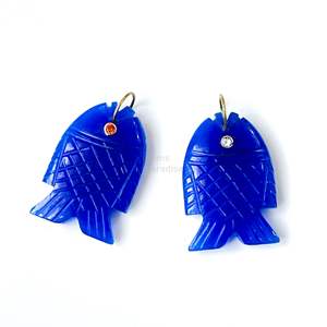 Pendentif Poisson en Jade Bleu AAA, Collier en Argent 925 Fait Main avec Pierre Précieuse, Breloque en Cristal de Guérison Sculptée à la Main, Bijoux de Luxe Tendance en Gros - Product Image 3