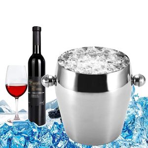 Seau à glace en acier inoxydable robuste à double paroi isolant pour vin, champagne et cocktails – Idéal pour bars, hôtels et usage domestique - Product Image 3