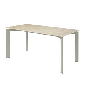 Ingram Light Gray Finish <b>Dining</b> <b>Table</b> with Ceramic <b>Top</b> - Product Image 3