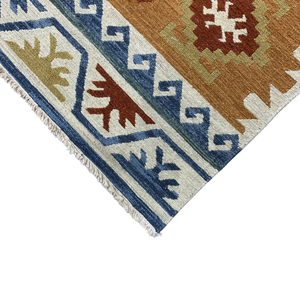 Tapis Dhurrie en laine naturelle tissé à la main, à poils ras, pour couloir - Product Image 5