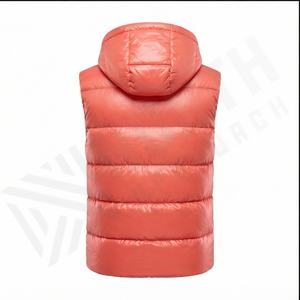 Custom Logo Men's Puffer Vest Lightweight Sleeveless Winter Warm Coat <b>Hoodie</b> Shiny Puffer Jacket Mens Fashion - Product Image 3