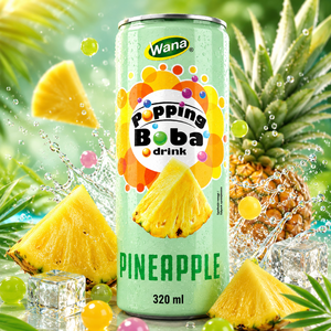 Boisson Top Choice à la boba éclatante saveur ananas 320ml en canette aluminium, étiquette personnalisée, vente en gros, fabrication OEM ODM, export - Product Image 2