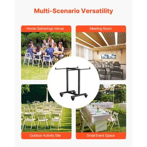 Carrito Plegable para Sillas con Capacidad para 200 Libras, Carrito de Metal Resistente en Forma de T con Ruedas de Goma, Capacidad para 14 Sillas, Carrito de Almacenamiento para Hotel - Product Image 6