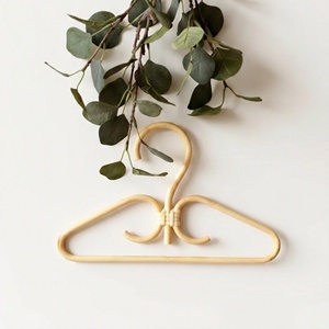 Clothes <b>display</b> accessories eco friendly rattan wood hanger good price handmade garment hangers - Product Image 5
