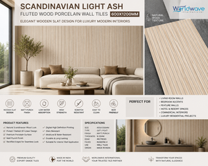 Azulejos de Pared y Piso de Lujo, Colección Moderna de Listones de Madera, 600x1200mm, Gris Medianoche, Azulejos de Porcelana con Diseño de Madera Acanalada, Acabado Mate, GVT - Product Image 3