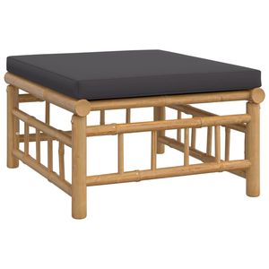 Conjunto de Muebles de Jardín Gris Oscuro con Bambú Natural y Poliéster, Colección de Muebles de Exterior Elegantes - Product Image 6
