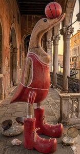 <b>BASKET</b> BALL PLAYER DUCK BAMBOO HANDICRAFT - Product Image 4