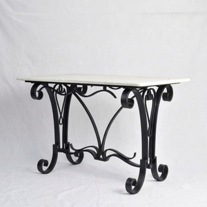 Luxury European Hand Forged Wrought Iron <b>Coffee</b> <b>Table</b> Custom Weather Resistant Outdoor Furniture for <b>Garden</b> Courtyard 4-Seater - Product Image 1