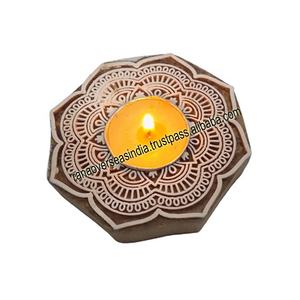 Wooden Tea Light <b>Candle</b> Holder Stand in Octagonal Shape for Home Birthday Christmas and Party Decoration - Product Image 2