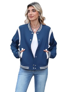 Chaqueta Universitaria Estilosa para Mujer, Chaqueta Bomber Casual de Béisbol, Ropa Exterior de Moda con Letras, Ropa Urbana Cómoda - Product Image 1