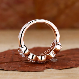 Bague de fiançailles et de mariage pour femme en or rose 18 carats plaqué or, avec diamant ovale CVD cultivé en laboratoire blanc de 0,30 carat - Product Image 2