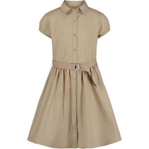 Vestido Polo Azul Marino para Mujer, Manga Corta, Dobladillo Asimétrico, Uniforme Escolar - Product Image 5