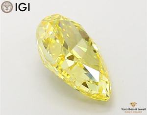 เพชรทรงลูกแพร์ 2.00 กะรัต ผลิตในห้องปฏิบัติการด้วยวิธี CVD สีเหลืองสดใส ระดับความสะอาด VS2 พร้อมใบรับรอง IGI สำหรับแหวนระดับมาสเตอร์พีซ - Product Image 3