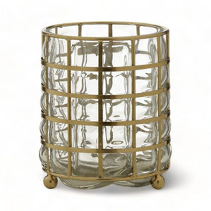 Portavelas Decorativo de Hierro y Vidrio con Acabado Dorado, Ecológico y Moderno, para Decoración del Hogar, Navidad y Bodas - Product Image 2