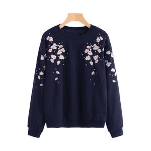 Mode à la mode Offre Spéciale femmes imprimé fleuri goutte épaule sweat - Product Image 1