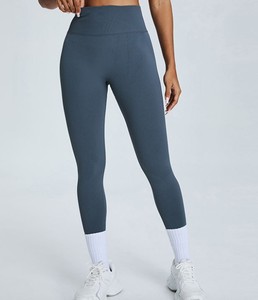 Leggings de sport décontractés à taille haute pour femmes, extensibles, pour le yoga, la gym, 100% coton, respirants, tricotés de manière durable - Product Image 6