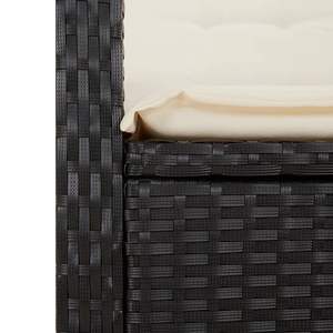 Set da pranzo da 5 pezzi in Poly Rattan nero con cuscini Set da giardino - Product Image 6