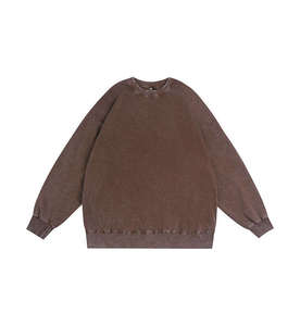 เสื้อสเวตเตอร์ไหมพรมเฟรนช์เทอร์รี่เนื้อหนาแบบสั่งทำพิเศษสำหรับผู้ชาย OEM 2026 พร้อมโลโก้  ทรงโอเวอร์ไซส์ ไหล่ตก  สำหรับฤดูใบไม้ร่วง  แบบยูนิเซ็กส์ - Product Image 5