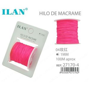 Filo per Macramè 1mm 100m Rosa, Corda per Artigianato - Product Image 1