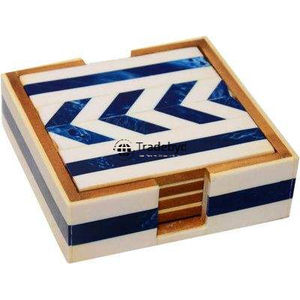 Juego de Posavasos de Lujo con Incrustaciones de Hueso Hechos a Mano, Cuadrados de 4x4 Pulgadas, Disponibles en Diferentes Colores - Tradebyd - Product Image 2