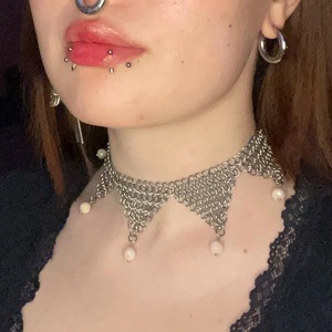 Stainless Steel Chainmail <b>Choker</b> <b>Silver</b> Plated Fashion Necklace Irregular Shape Wedding Jewelry - Product Image 1