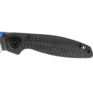 Cuchillos Plegables con Hoja Ancha de Punta Caída Satinada, Mango de Textura Tejida Negra, Perno de Pulgar Azul para Uso Diario al Aire Libre y EDC - Product Image 3