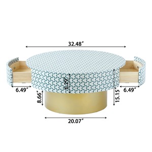 Table en os incrusté de la marque ILAHI, design moderne, détails en agate, rangement, meuble portable pour la maison - Product Image 2