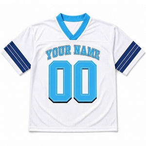เสื้ออเมริกันฟุตบอล OEM แบบสั่งทำพิเศษ เสื้อทีมกีฬา ผ้าตาข่าย ผลิตโดยผู้ผลิตเสื้อผ้ากีฬา โพลีเอสเตอร์ 100% ระบายเหงื่อได้ดี - Product Image 5