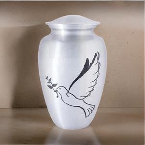 Silver Cremation <b>Urn</b> Pigeon Memorial Keepsake <b>Human</b> <b>Ashes</b> Secure Lid Customized Design Wholesale Low Price Funeral Burial Jar - Product Image 2