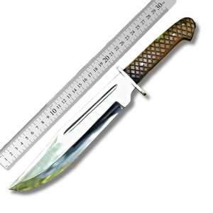 Couteau Bowie à lame fixe en acier inoxydable A&M Enterprises, pointe droite, manche en bois, survie, utilitaire, camping, OEM/ODM - Product Image 6