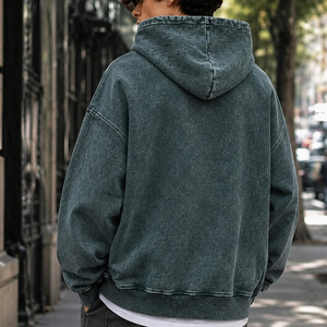 เสื้อฮู้ดดี้ผู้ชายไซส์ใหญ่ ผ้าฝ้ายเฟรนช์เทอร์รี่ 100% สีพื้น สไตล์ลำลอง สตรีทแวร์ สำหรับฤดูใบไม้ร่วง มีกระเป๋า - Product Image 4