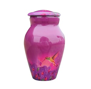 Urnes funéraires métalliques anti-fuite de couleur violette, conteneurs à cendres en gros, magnifiquement conçues par KHOOSI OVERSEAS - Product Image 1