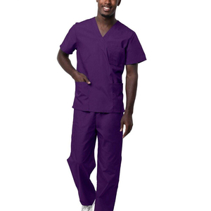 Conjunto de Uniformes Médicos de Verano para Hombre de Alta Calidad y Estilo, Cómodos, Tejidos en 100% Algodón, Suaves, con Detección de Agujas, Uniformes Dentales - Product Image 1