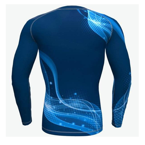 Haut de compression asymétrique à manches longues pour hommes, séchage rapide, imprimé par sublimation, motif, vente en gros - Product Image 6