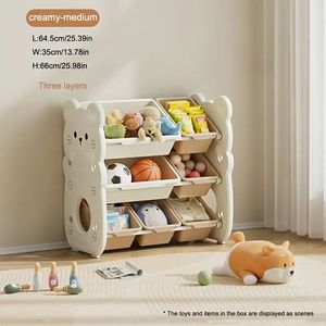 Boîte de rangement en plastique empilable à 3 niveaux Organisateur durable et facile à nettoyer pour jouets Gain de place Chambre à coucher Salle de jeux Pépinière Moderne - Product Image 1