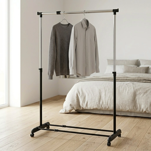Fabricant de meubles Salle d'exposition Cintres pour vêtements Rangement pour vêtements MIT Taiwan Supports et étagères de rangement en métal double - Product Image 1