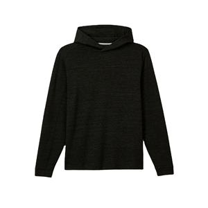 Sweat à capuche noir de luxe 100% coton biologique, coupe ample et décontractée, avec logo personnalisé imprimé, manches longues, style urbain - Product Image 1